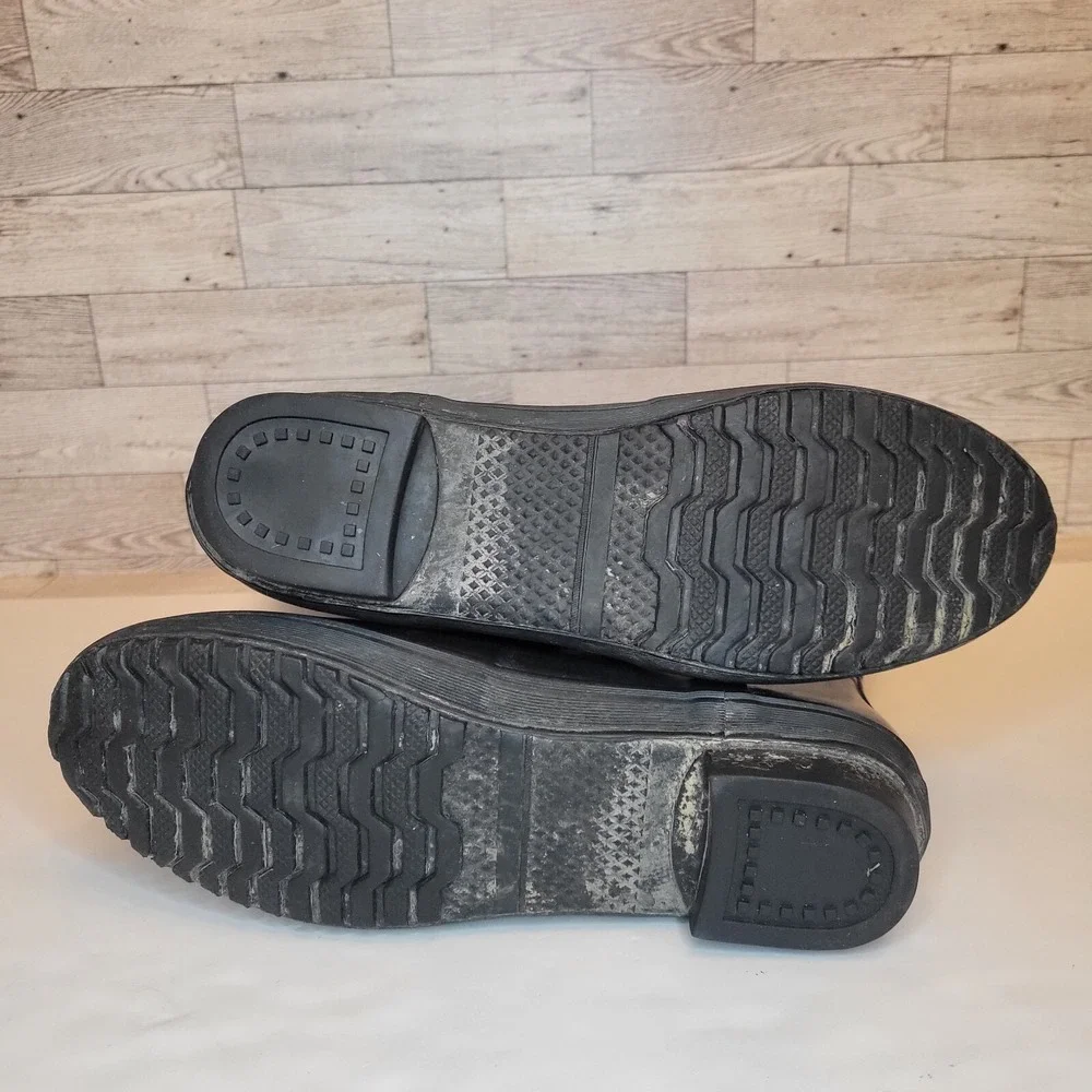 Coach Black Tall Rain Boots with Signature Logo